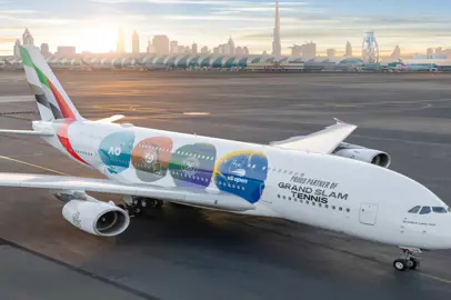 Emirates dedicates A380 livery to Grand Slam