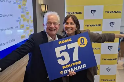 Ryanair confirms 57 routes from Rome in winter 2026