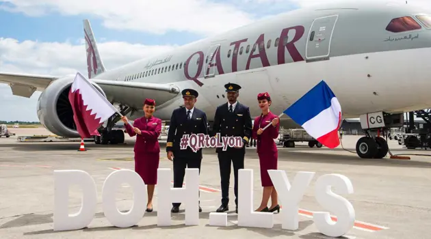 Qatar Airways flies to Lyon from Doha for the first time