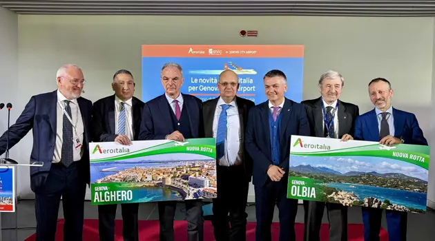 Aeroitalia flies from Genoa to Alghero, Olbia and Rome