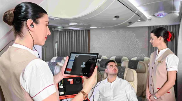 In-flight medical assistance with Emirates