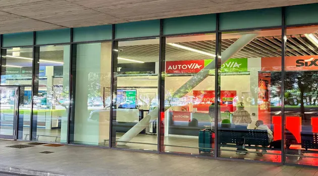 New car rental area at Genoa Airport