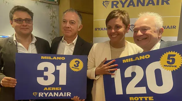 Ryanair's schedule at Milan Bergamo Airport for the winter