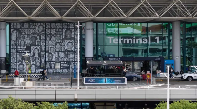 An installation for peace at Rome Fiumicino airport