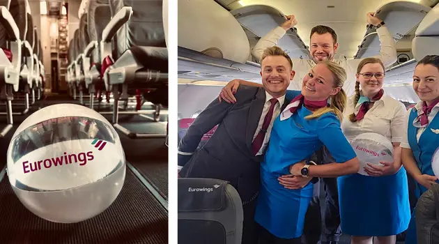 Eurowings: beach balls on board