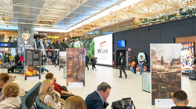 Davide Bramante's exhibition at Rome Fiumicino Airport