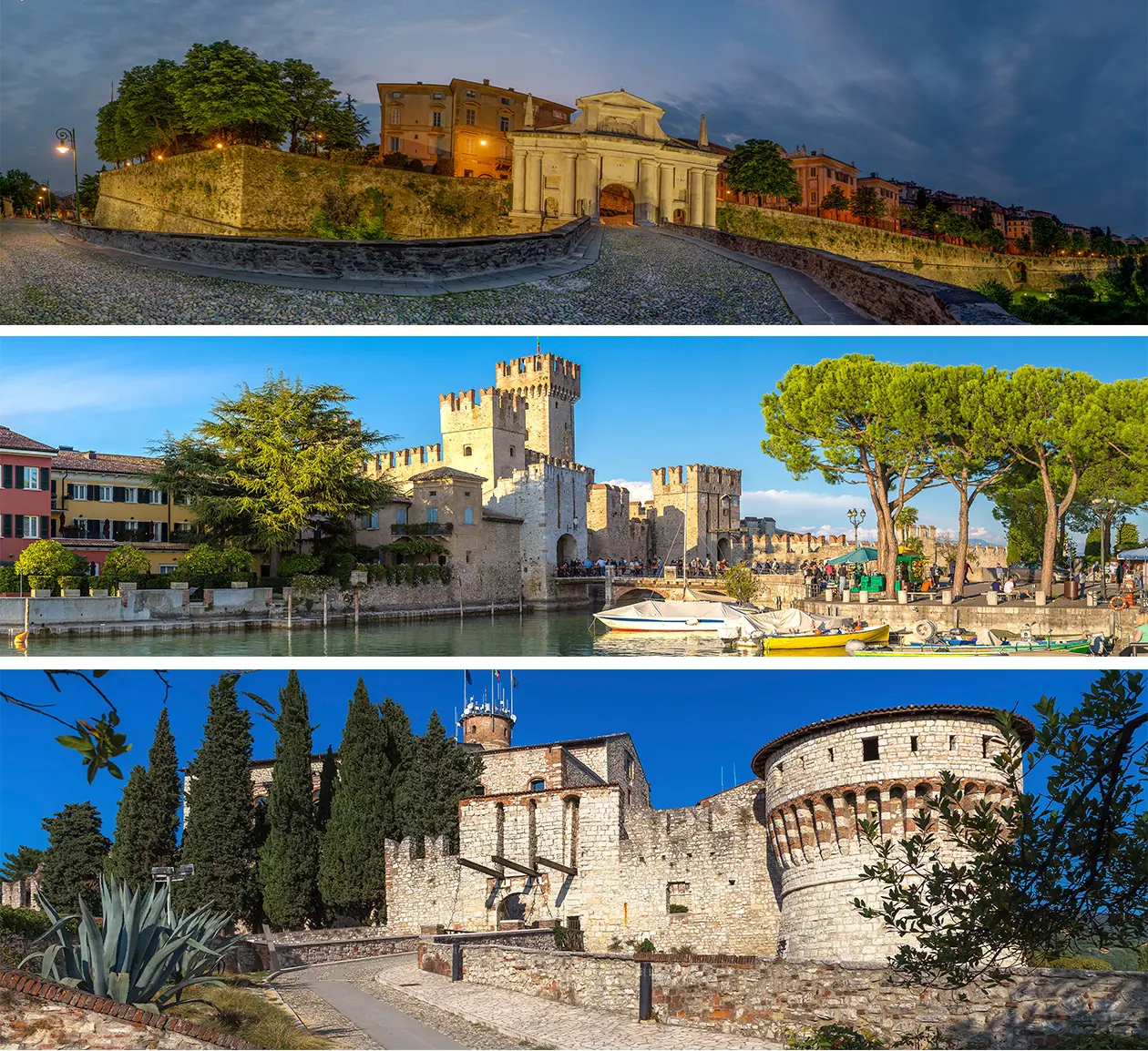 Le Mura di Bergamo, la Rocca Scaligera di Sirmione e il Castello di Brescia Foto: Copyright © Sisterscom.com / Depositphotos