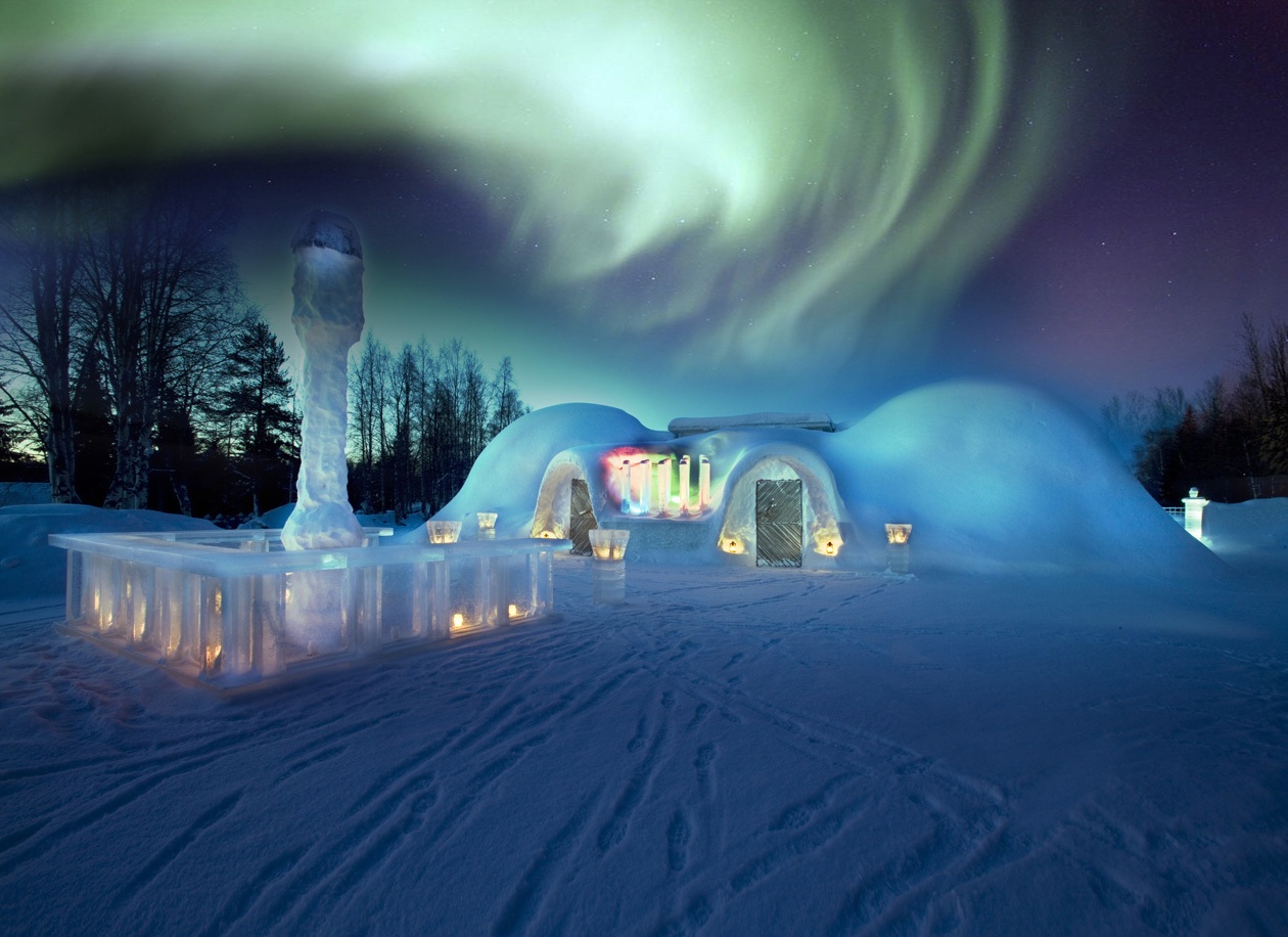 Ice Restaurant of Arctic Snowhotel a Rovaniemi. Copyright © Ente del Turismo Finlandese