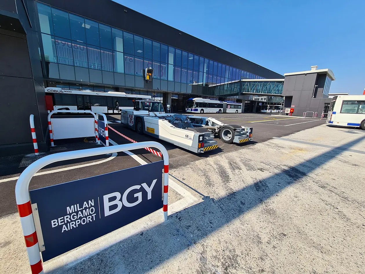 Air Side view of Milan Bergamo airport