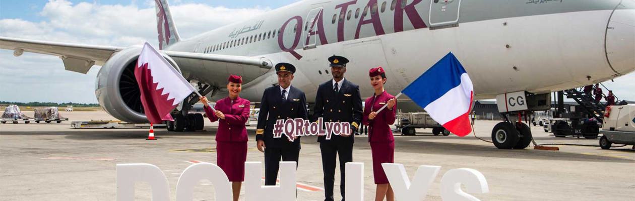 Qatar Airways flies to Lyon from Doha for the first time