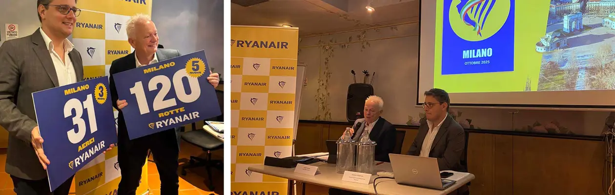 Ryanair: il nuovo operativo invernale all’aeroporto di Milano Malpensa