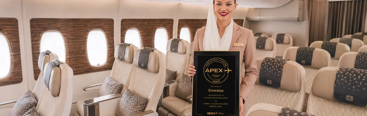 Emirates migliore compagnia del Medio Oriente agli APEX Awards 2026