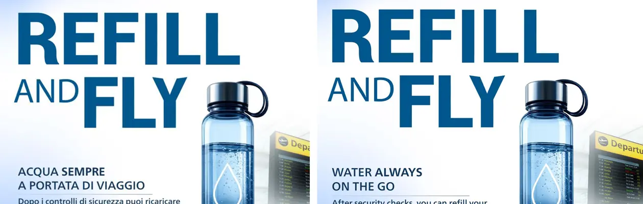 Refill and Fly: acqua potabile gratuita negli aeroporti italiani