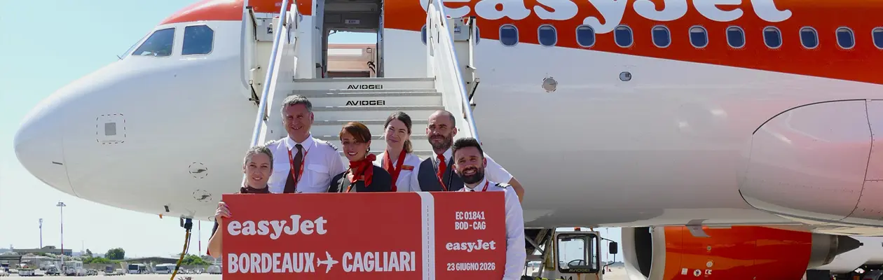 easyJet inaugurates new flights from Cagliari to Bordeaux and Nice