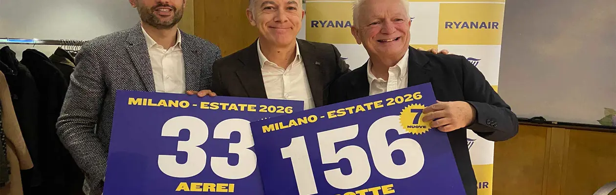Ryanair increases flights for the summer from Milan Bergamo airport
