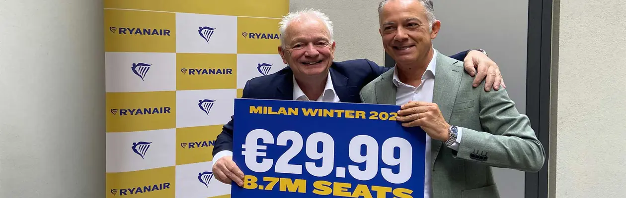 Ryanair from Milan Bergamo: new routes to Liverpool, Paphos, Rabat and Reggio Calabria