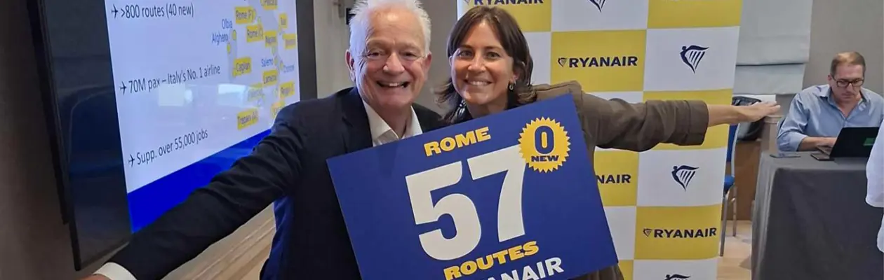 Ryanair confirms 57 routes from Rome in winter 2026