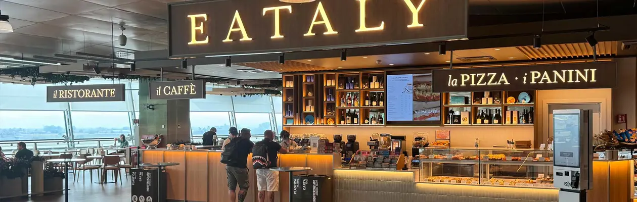 Eataly at Turin airport in the renovated boarding hall