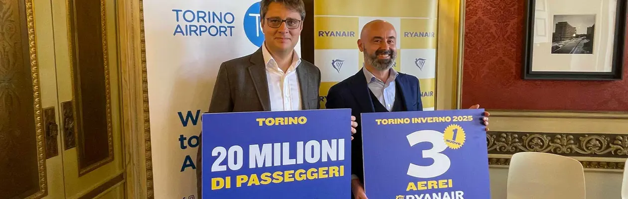 Ryanair festeggia 20 milioni di passeggeri a Torino
