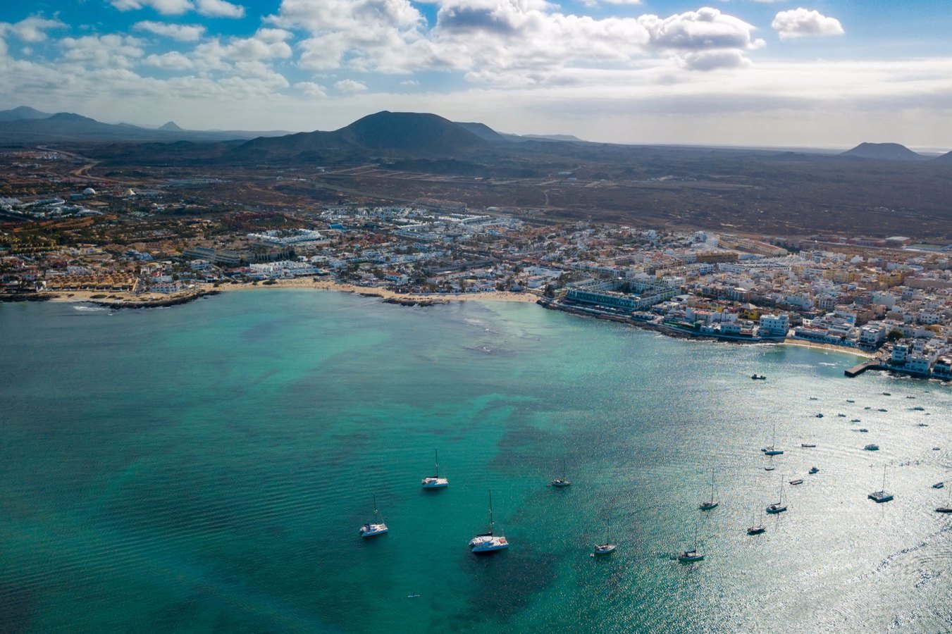Fuerteventura. Vista aerea su Corralejo. 