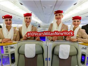 Emirates celebra 10 anni di voli tra Milano e New York