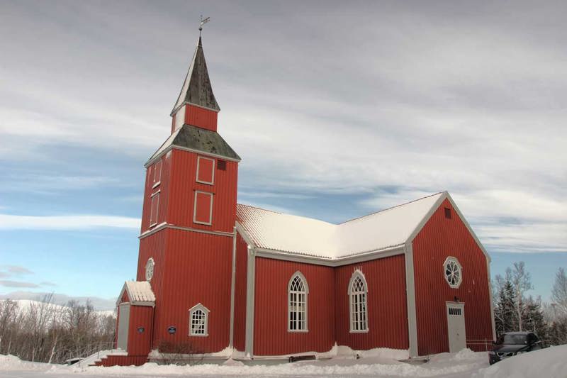 Chiesa di Elverhøy, Tromsø. Foto: Copyright © Sisterscom.com / Depositphotos 
