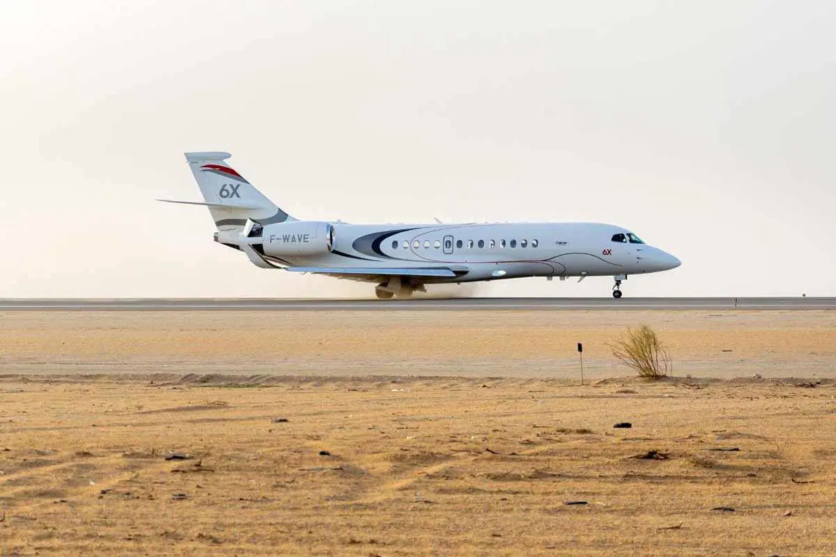 Falcon 6X, World Tour. Copyright © Dassault Falcon Jet Corp., Dassault Aviation.