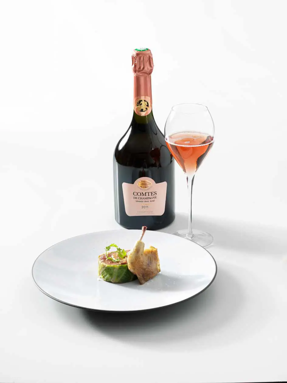 Il millesimato 2011 del Comtes de Champagne Rosé di Taittinger. Copyright © Taittinger