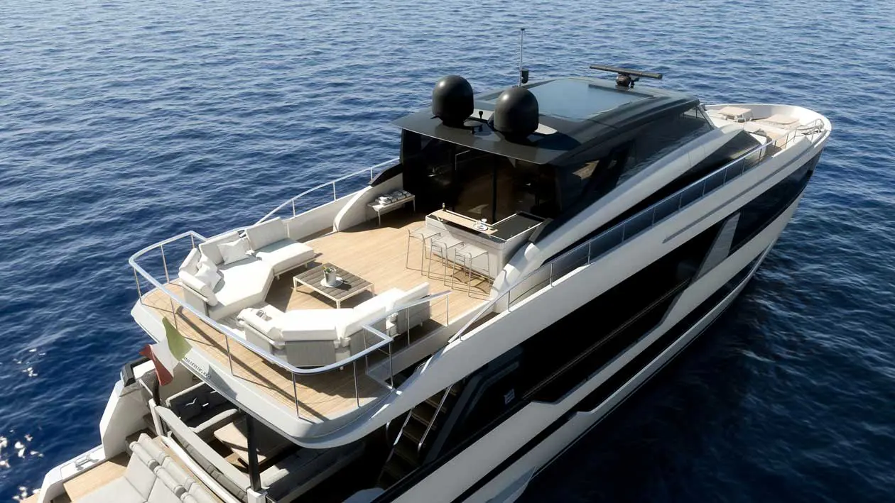 Nuovo Ferretti Yachts 1000 Skydeck. Copyright © Ferretti Group.