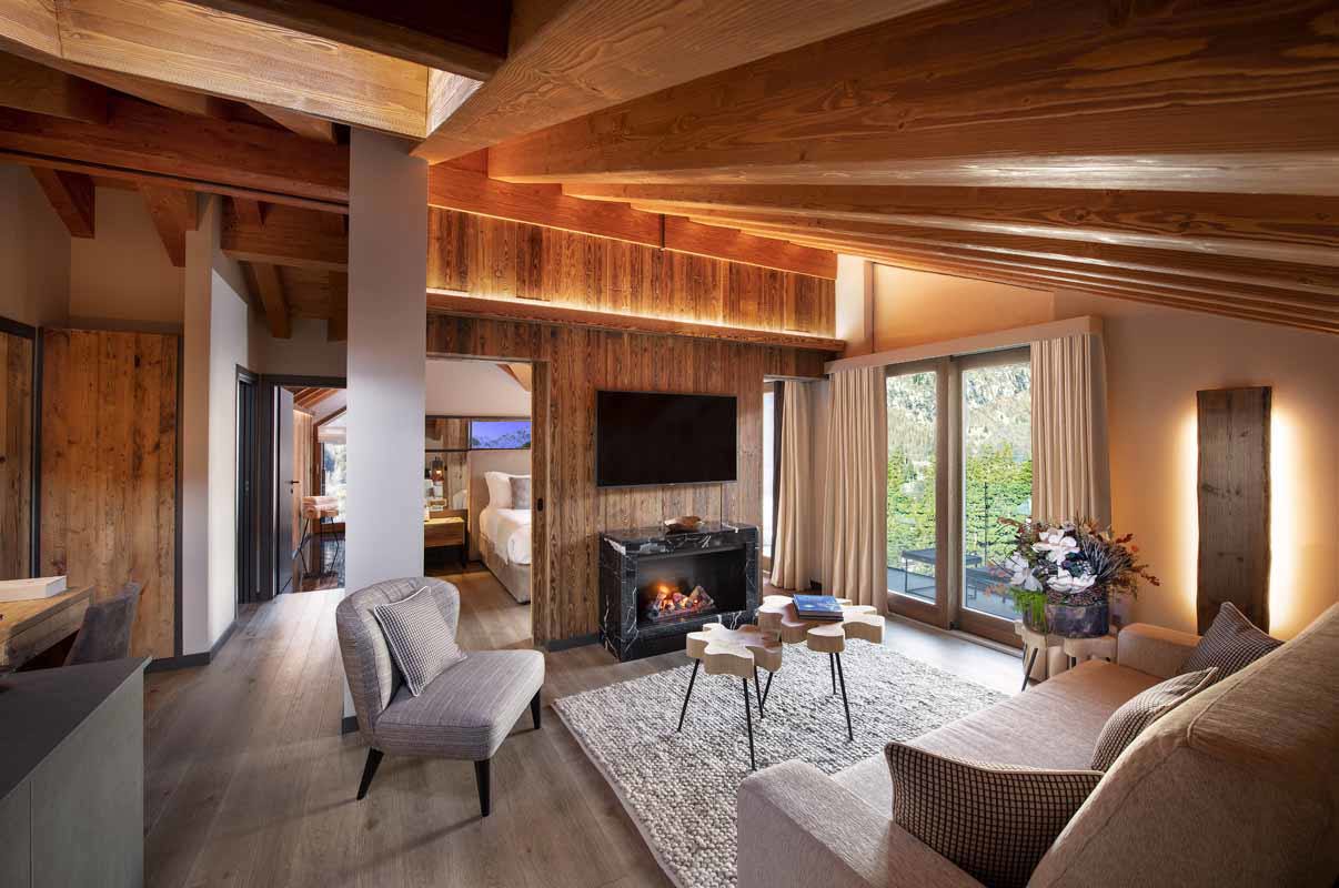 Le Massif, Roof Top Suite Mont Blanc, Living Room