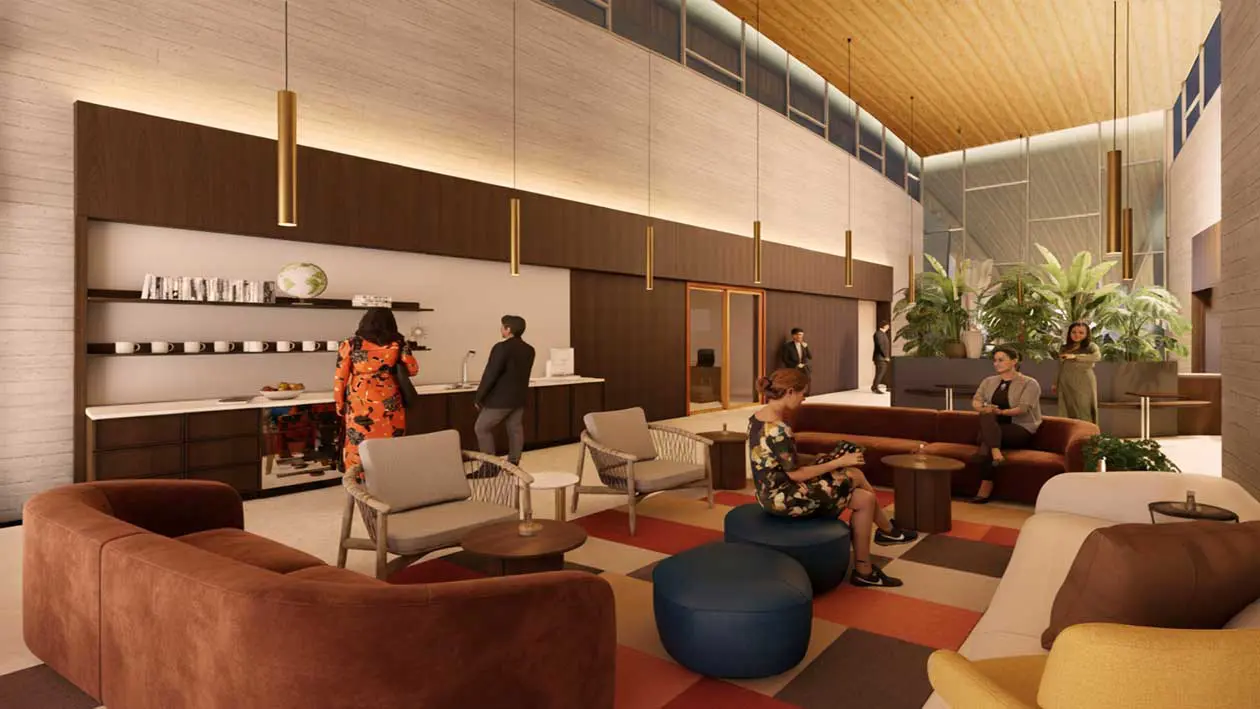 General Aviation Terminal Signature all'Aeroporto Internazionale di Guanacaste (LIR), a Liberia, Costa Rica - rendering dell'interno Copyright © Signature Aviation