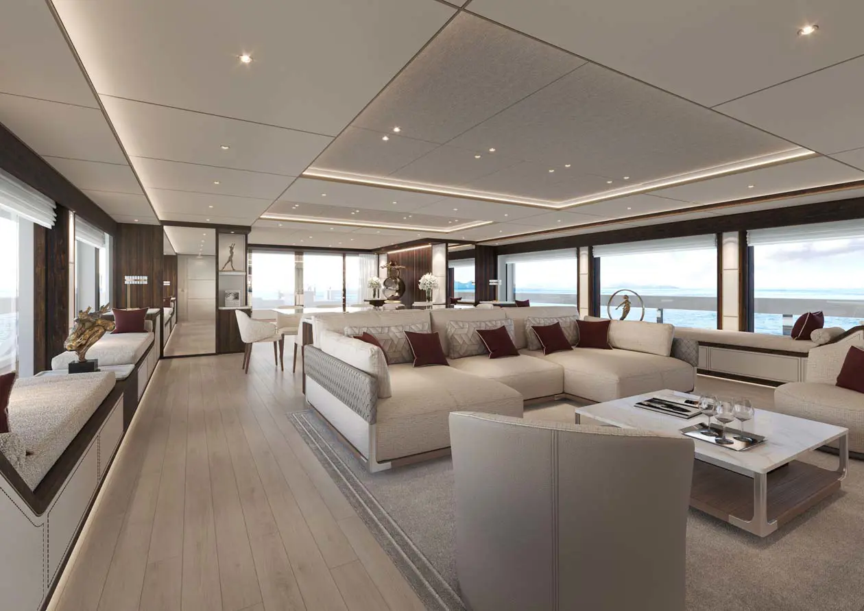 58Steel, Perla Lunar main salon Foto: Copyright © Sanlorenzo Yacht