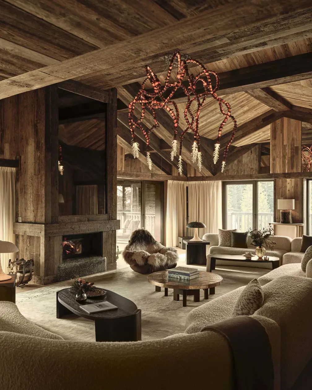 Rosewood Courchevel Le Jardin Alpin_Accommodation_Saulire House_Living Room Foto © Ben Anders