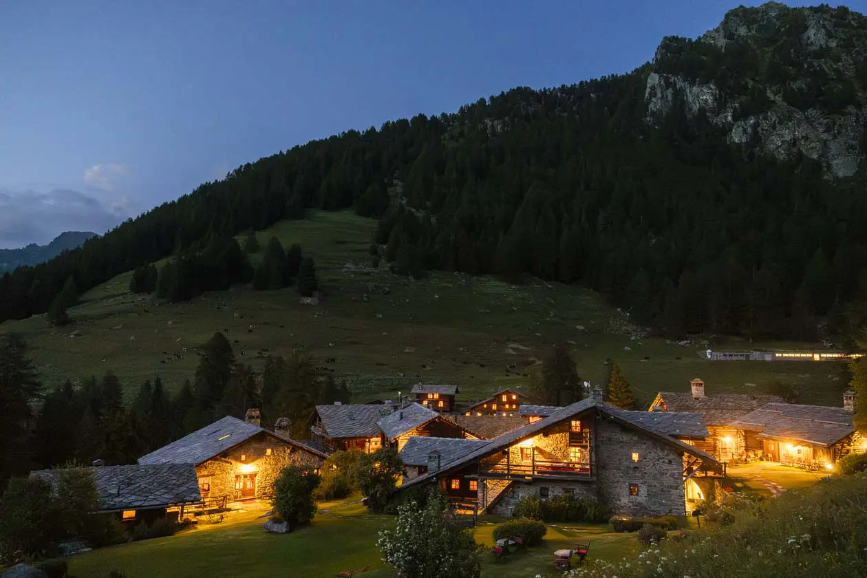 Hotellerie de Mascognaz, villaggio Walser, Val d’Ayas, ai piedi del Monte Rosa Foto: Copyright © Gruppo Azimut|Benetti