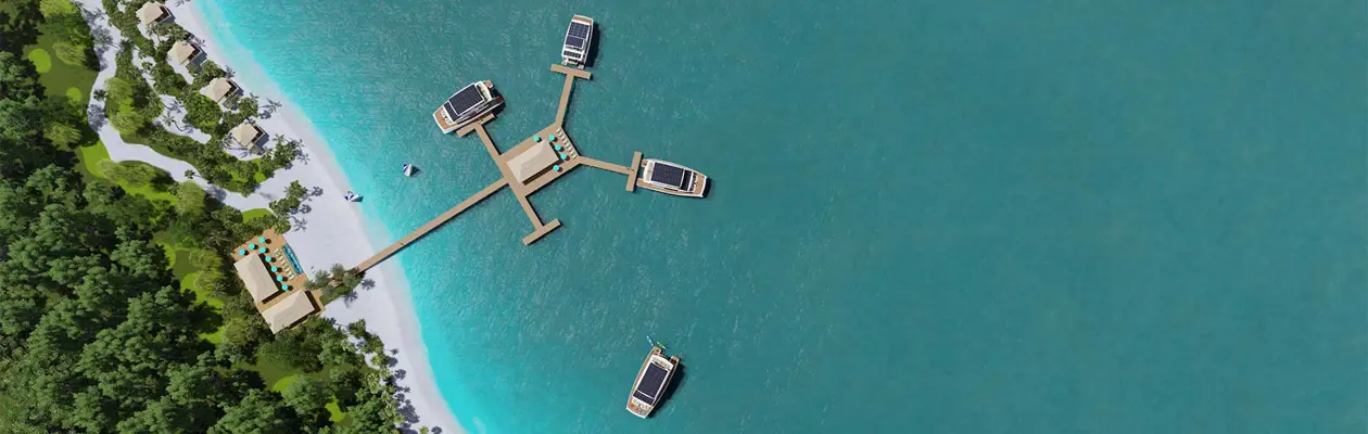 Silent-Yachts lancia una soluzione unica di resort ad energia solare con un nuovo concept di ville galleggianti