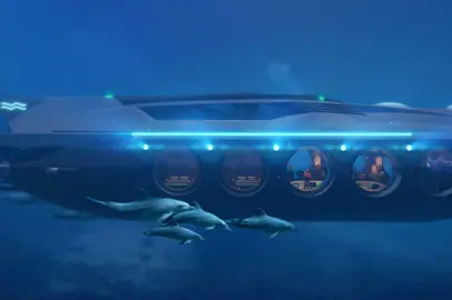 Il design degli interni di Nautilus Yacht Submarine