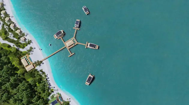 Silent-Yachts lancia una soluzione unica di resort ad energia solare con un nuovo concept di ville galleggianti