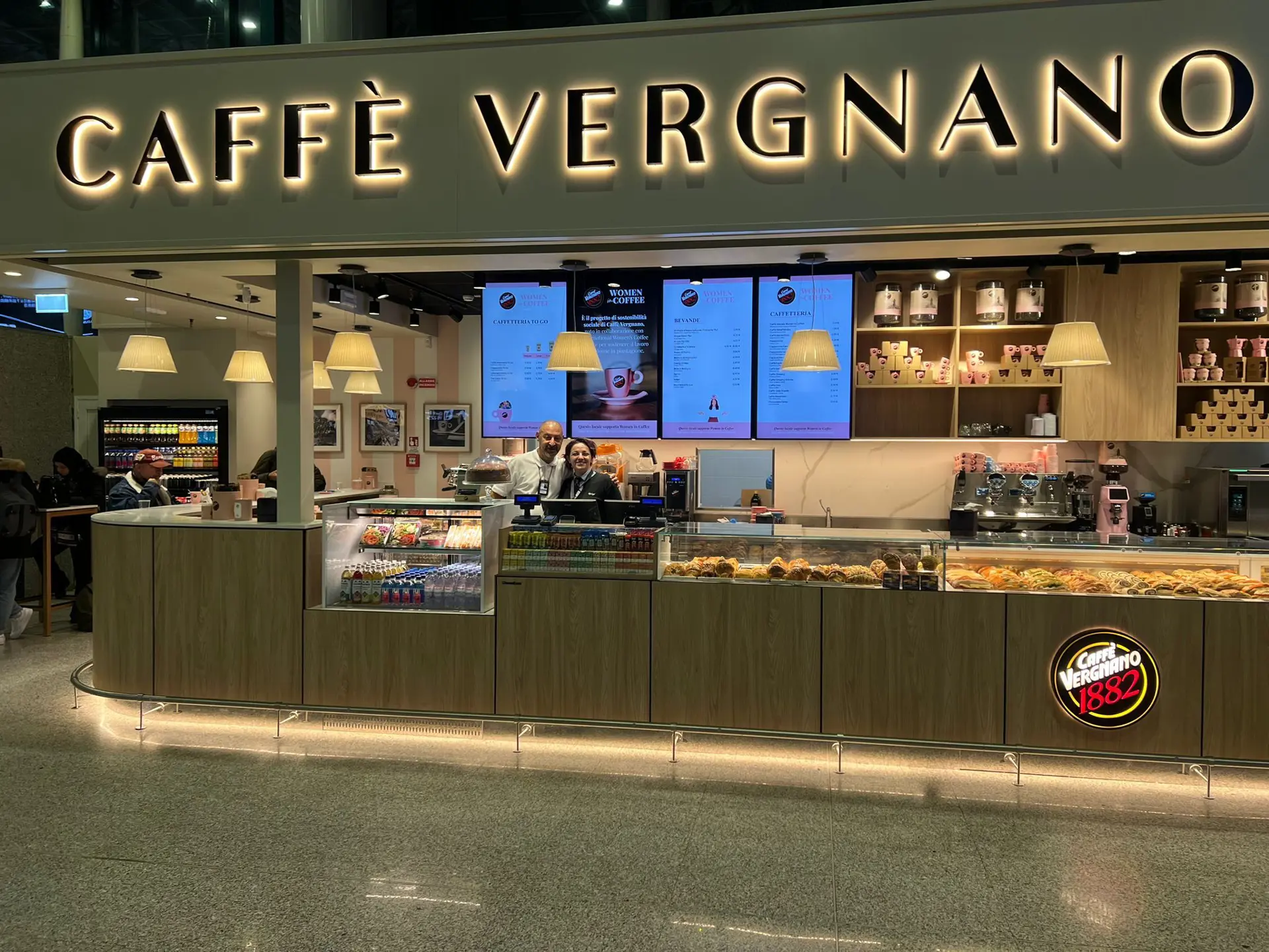 “Women in Coffee” by Caffè Vergnano 1882 all'aeroporto di Fiumicino (FCO) Foto: Copyright&nbsp;© Ufficio stampa Areas Italia