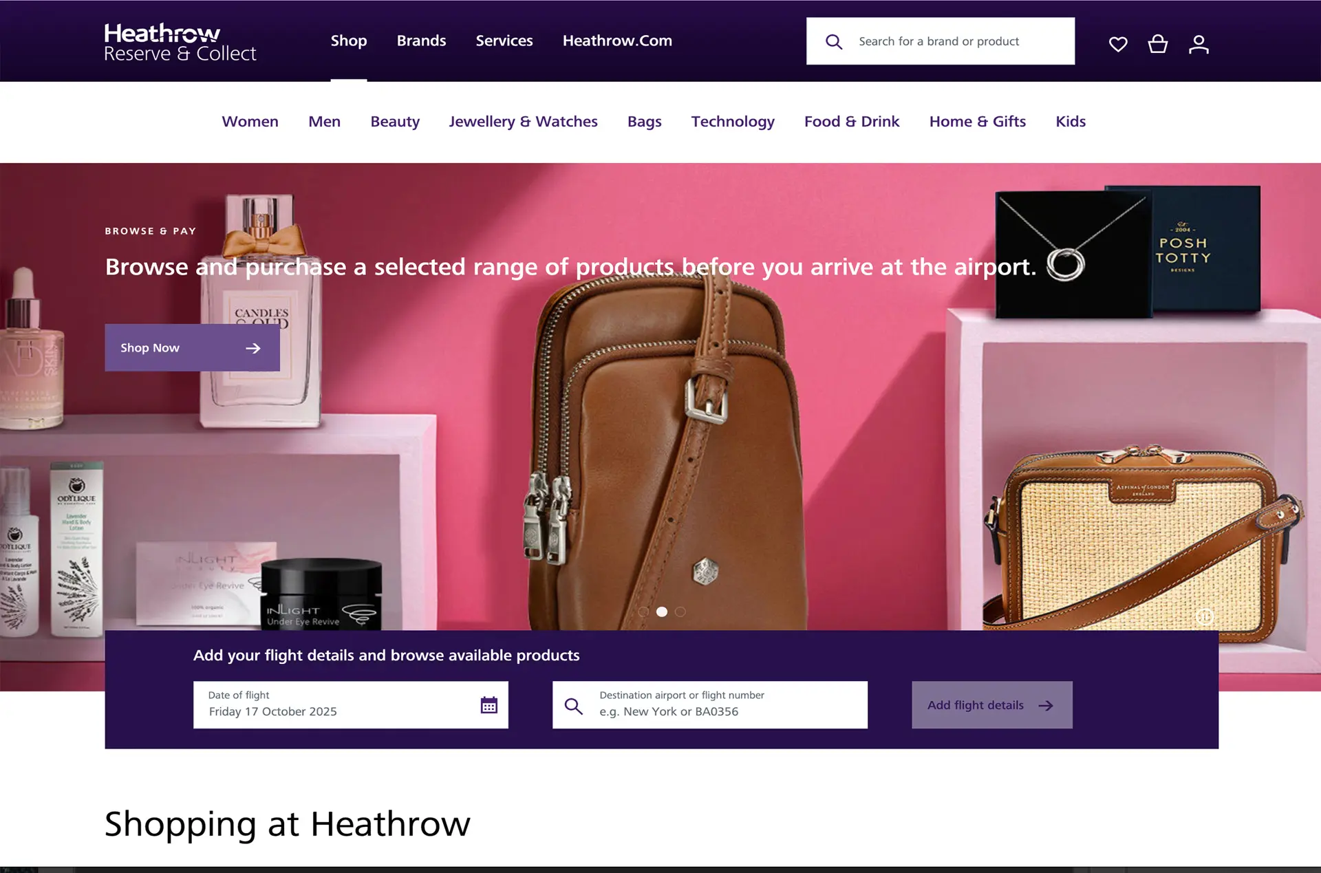 Heathrow Airport website Copyright © Heathrow Airport