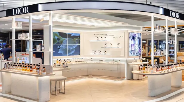 Lussuoso negozio Dior all'Aeroporto di Delhi