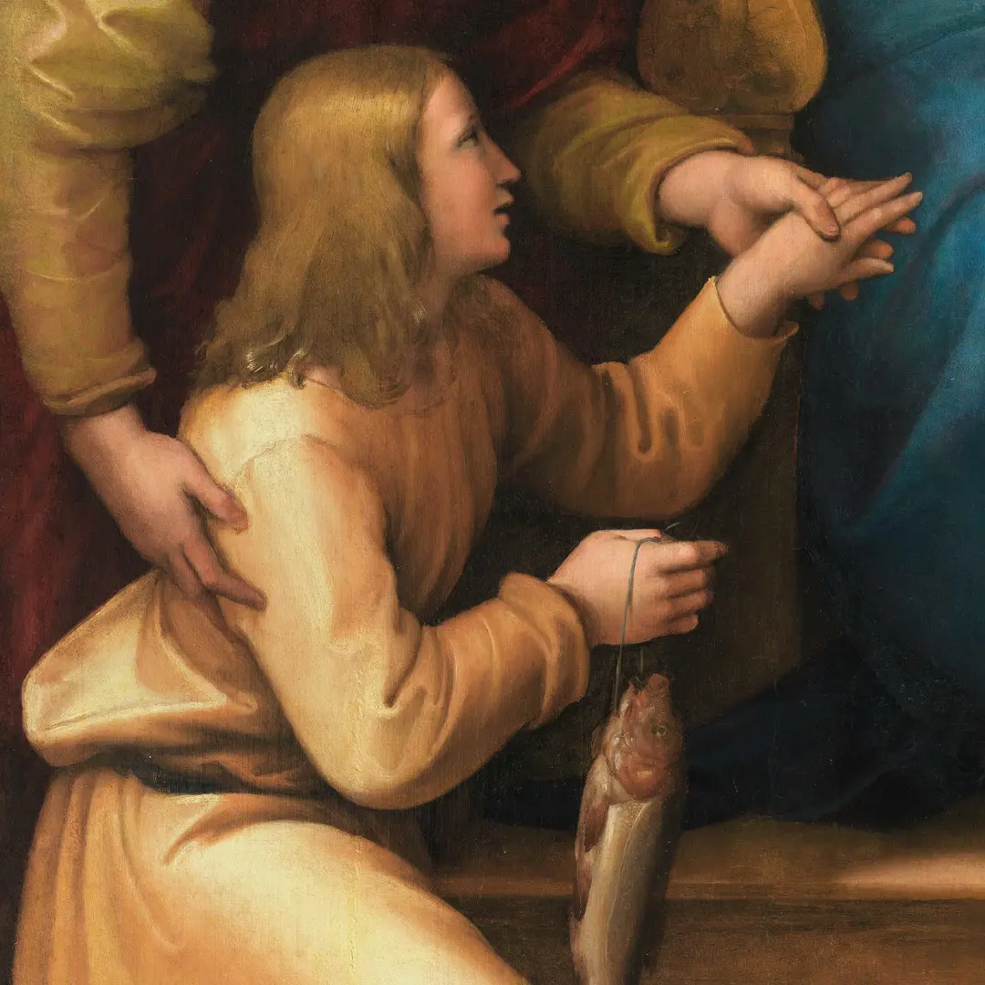 Particolare della Madonna del pesce di Raffaello. Foto: Copyright © Museo e Real Bosco di Capodimonte