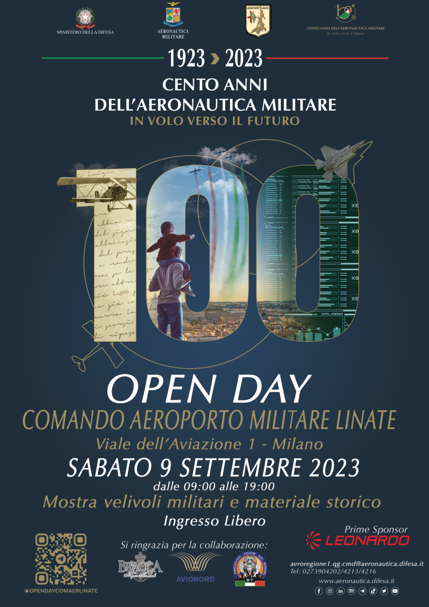 Open Day a Milano Linate per i 100 anni dell'Aeronautica militare. Copyright © Ufficio stampa Sea