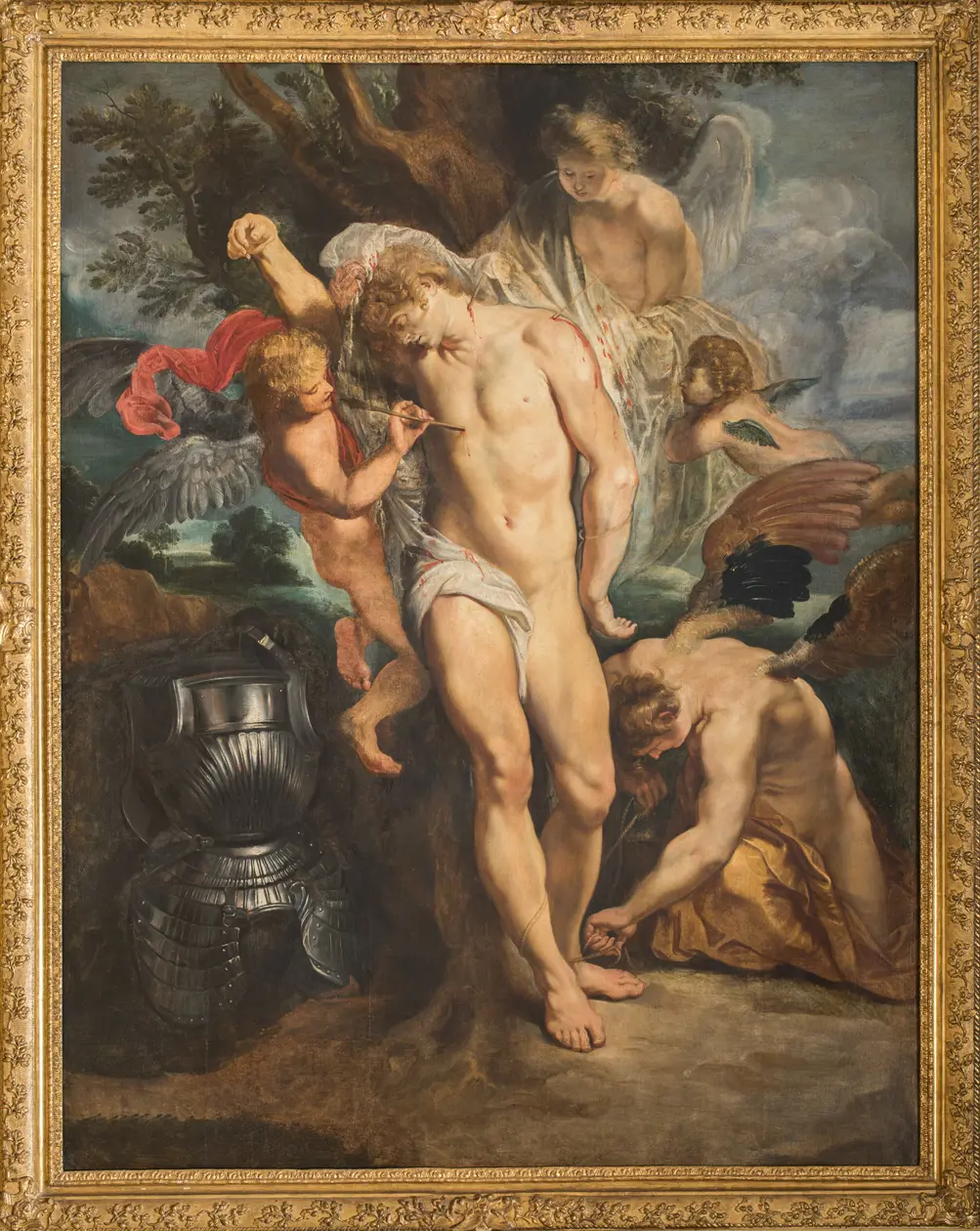 San Sebastiano curato dagli angeli Peter Paul Rubens, olio su tela, 1604 c., 155,5 x 119,5 cm, Gallerie Nazionali di Arte Antica, Palazzo Corsini, Roma, ph. E. Fontolan