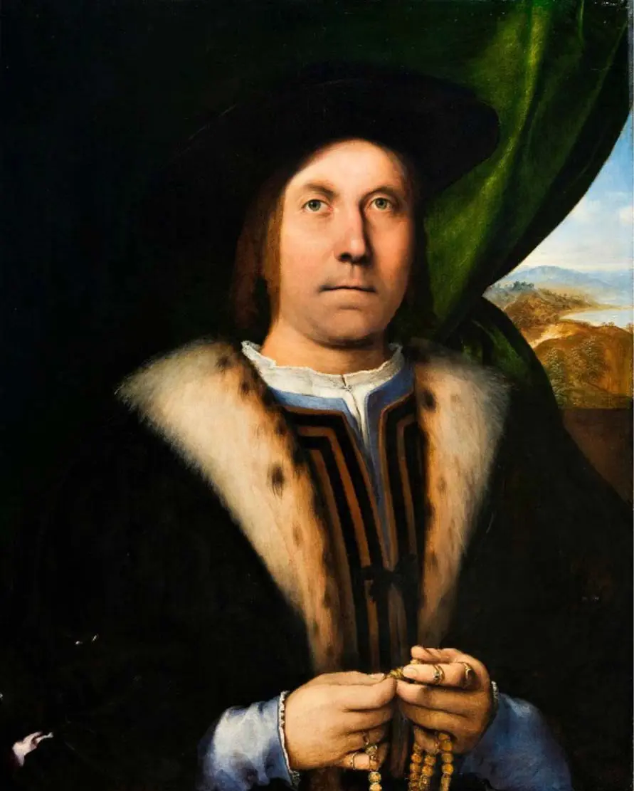 Lorenzo Lotto, Ritratto di uomo con rosario, 1529 circa, Danimarca, The Nivaagaard Collection. Foto. Copyright © Fondazione Brescia Musei.