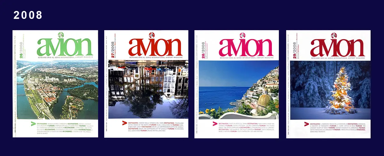 Copertine storiche 2008 di Avion Tourism Magazine Foto: Copyright © Sisterscom.com 