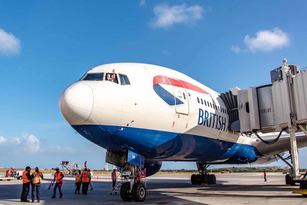 British Airways arrives in Aruba - credit 297 Spotters