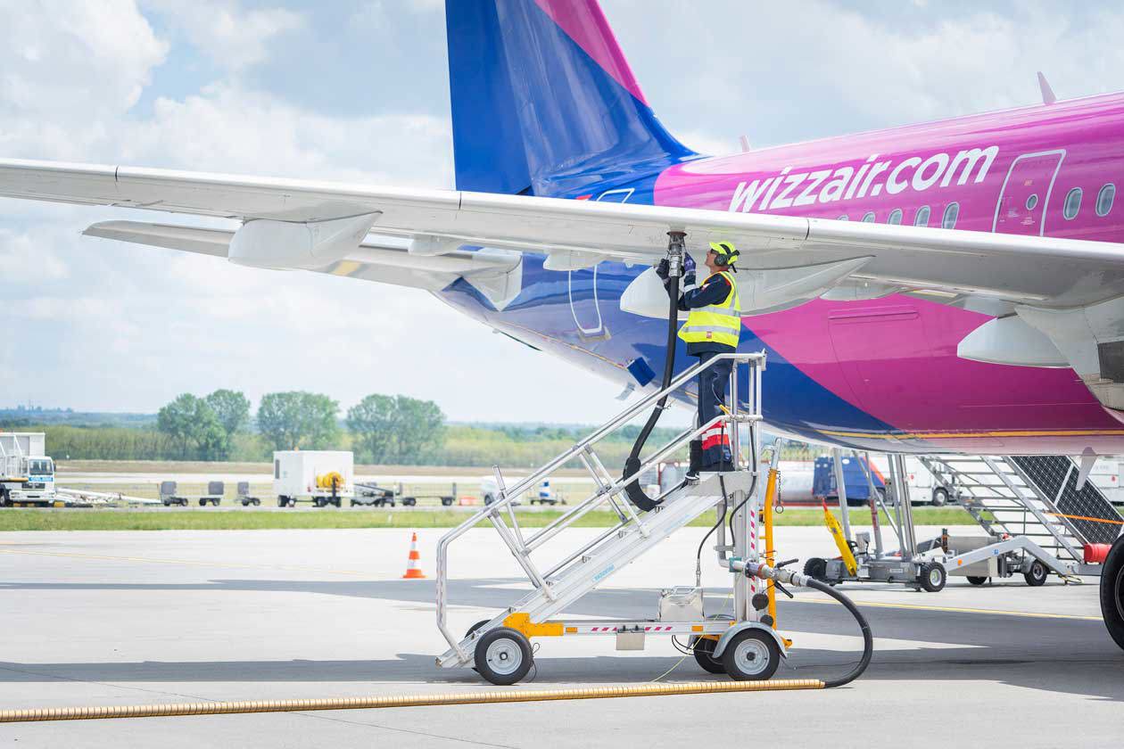 Wizz Air e MOL testano il SAF a Budapest. © Wizz Air.