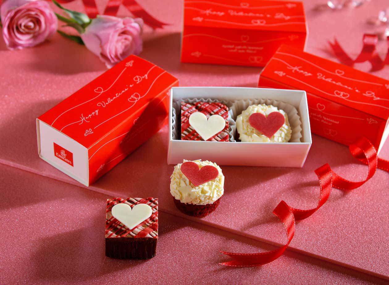 Valentines Day Onboard treats. Copyright © Emirates Airlines / The Emirates Group.
