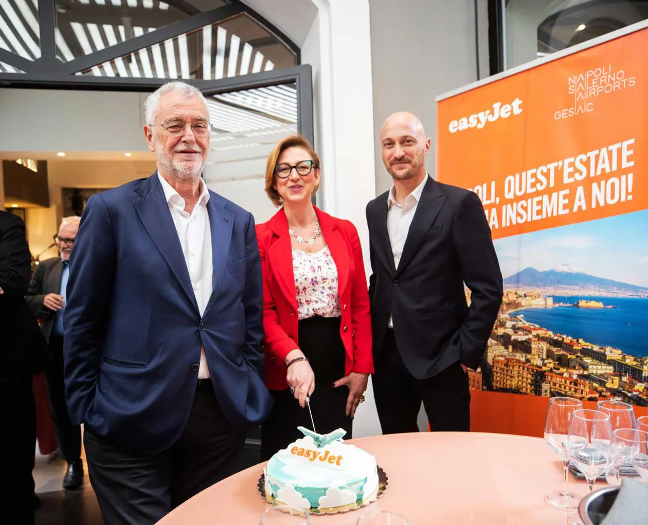 Roberto Barbieri, Amministratore Delegato GESAC; Margherita Chiaramonte, Commercial Director Aviation GESAC; Lorenzo Lagorio, Country Manager di easyJet Italia