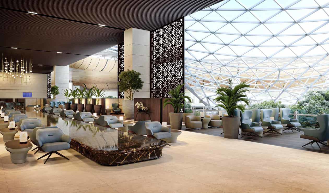 Al Mourjan Business Lounge, The Garden, di Qatar Airways. Copyright © Qatar Airways. 